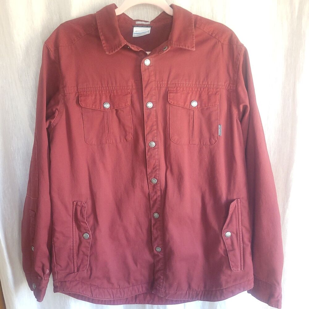 Columbia Men's Hyland Woods Deep Rust Shirt Jacket Size Medium - Picture 4 of 14